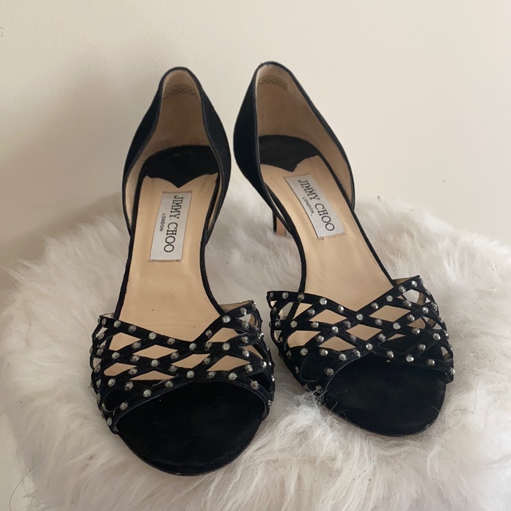 Jimmy Choo Open Toe Kitten Heel